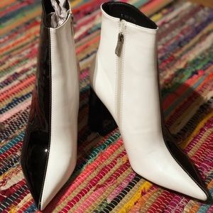 Public Desire ‘Chaos’ Black & White Ankle Boots